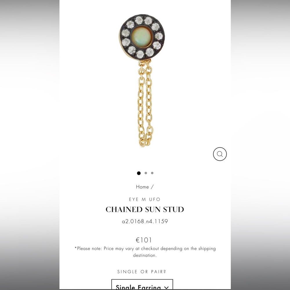 Ileana Makri Eye M UFO Chained Sun Stud Earring